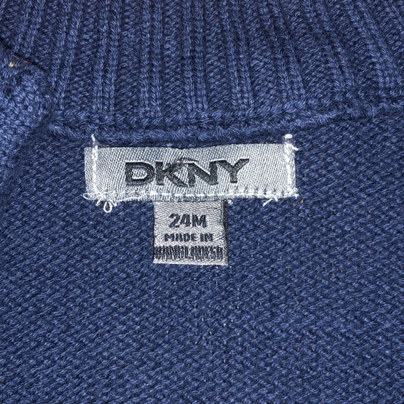DKNY SWEATER- NWT TODDLER Blue ZIP UP sweater - Picture 3 of 8
